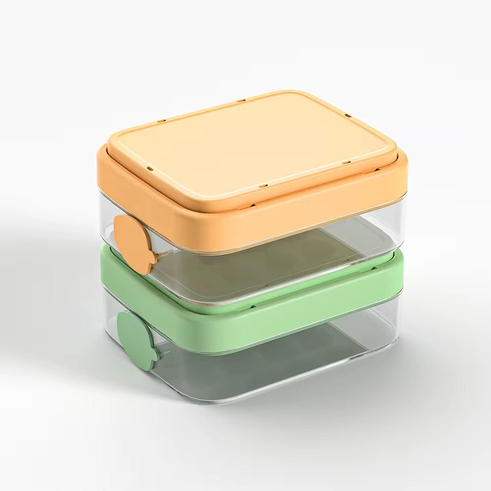 LANPHEN™️ Ice Cube Tray with Storage Bin & Scoop – 32 Ice Cubes – BPA-Free Silicone Ice Mold